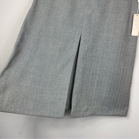 Barney’s New York NWT Gray Herringbone Wool Angora A-Line Pleated Skirt Italy 8 - Picture 12 of 15